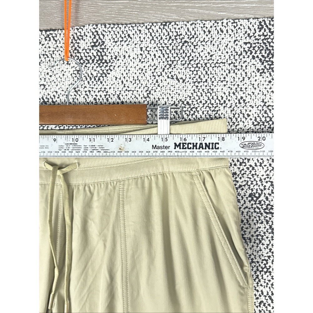 North Face Cropped Activewear Pants Women XL Beige Hike Camp Gorpcore Drawstring - Picture 7 of 12